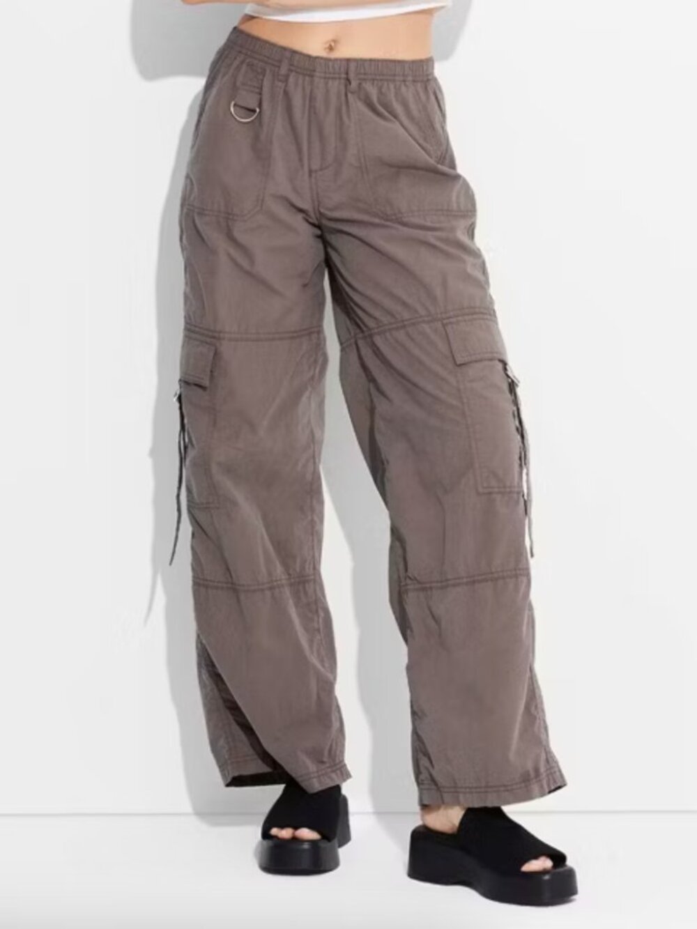 Mid Rise Wide Leg Relaxed Cargo Pants, Medium | Wild Fable